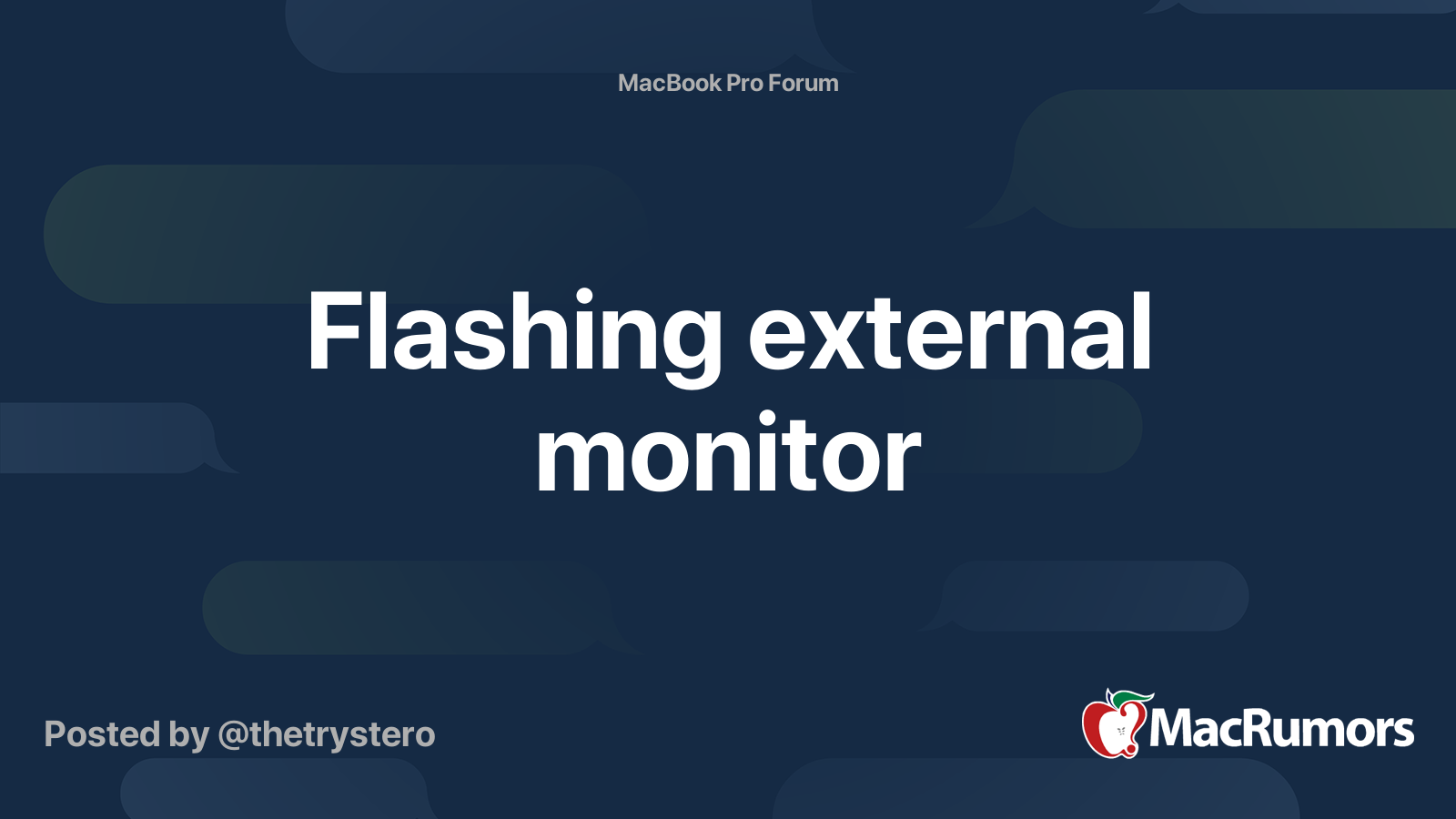 Flashing external monitor MacRumors Forums