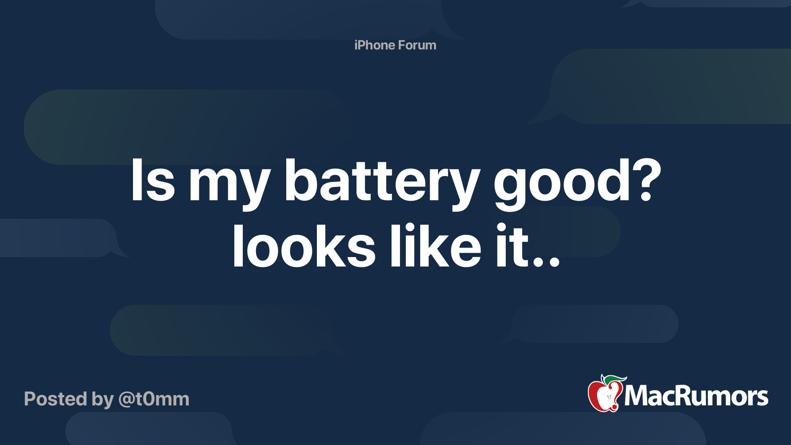 Is my battery good? looks like it.. MacRumors Forums