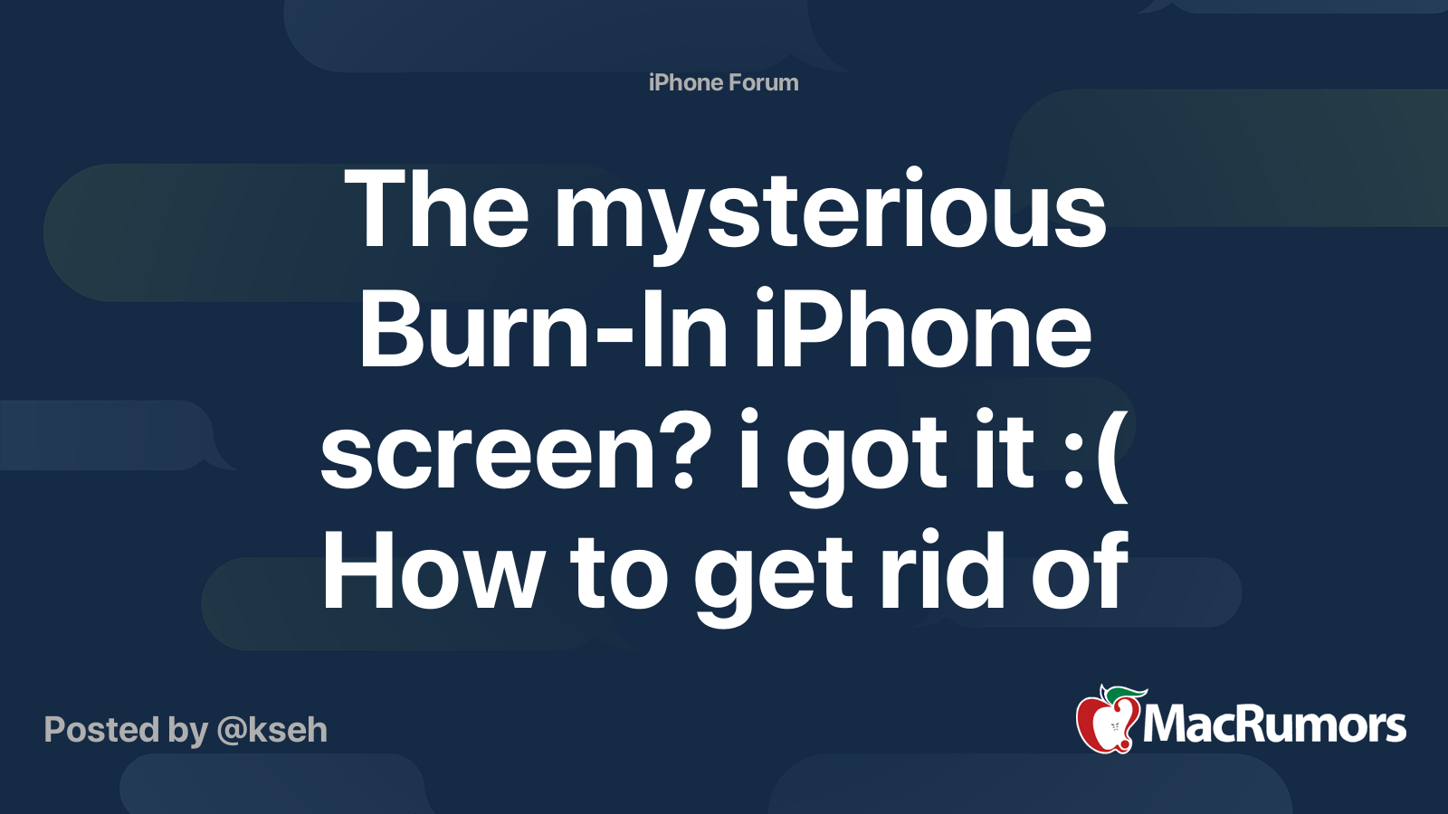 The mysterious Burn-In iPhone screen? i got it :( How to get rid of it