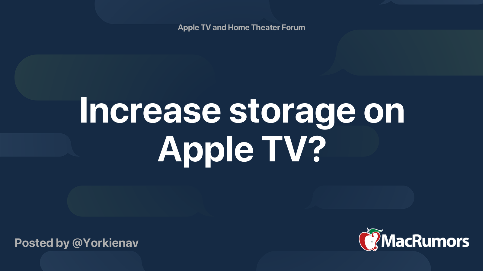 Increase storage on Apple TV? MacRumors Forums