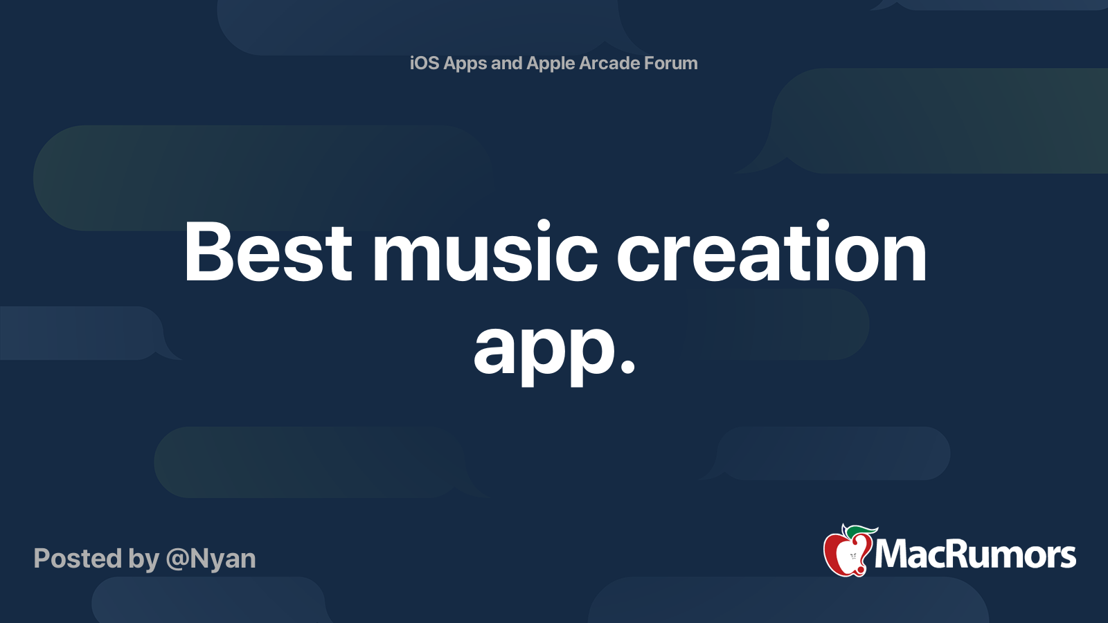 Best music creation app. MacRumors Forums