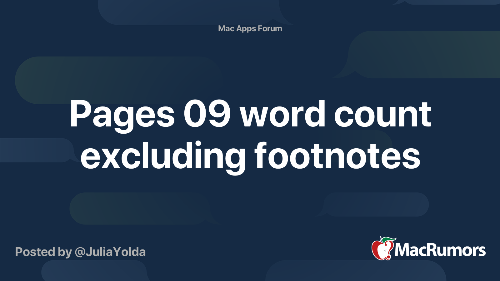 Pages 09 word count excluding footnotes MacRumors Forums