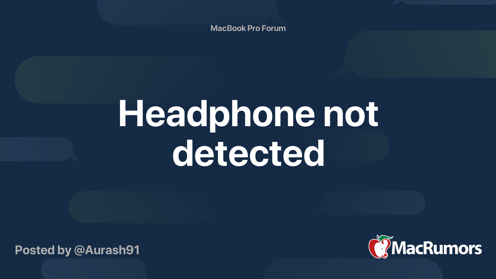 Headphone not detected MacRumors Forums