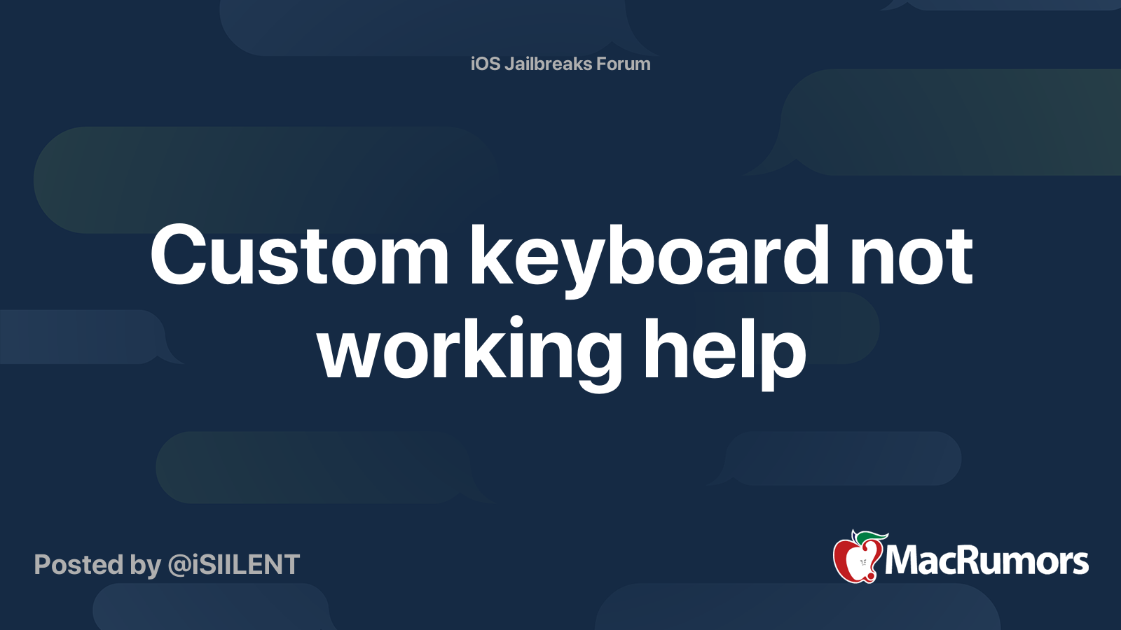 Custom keyboard not working help MacRumors Forums