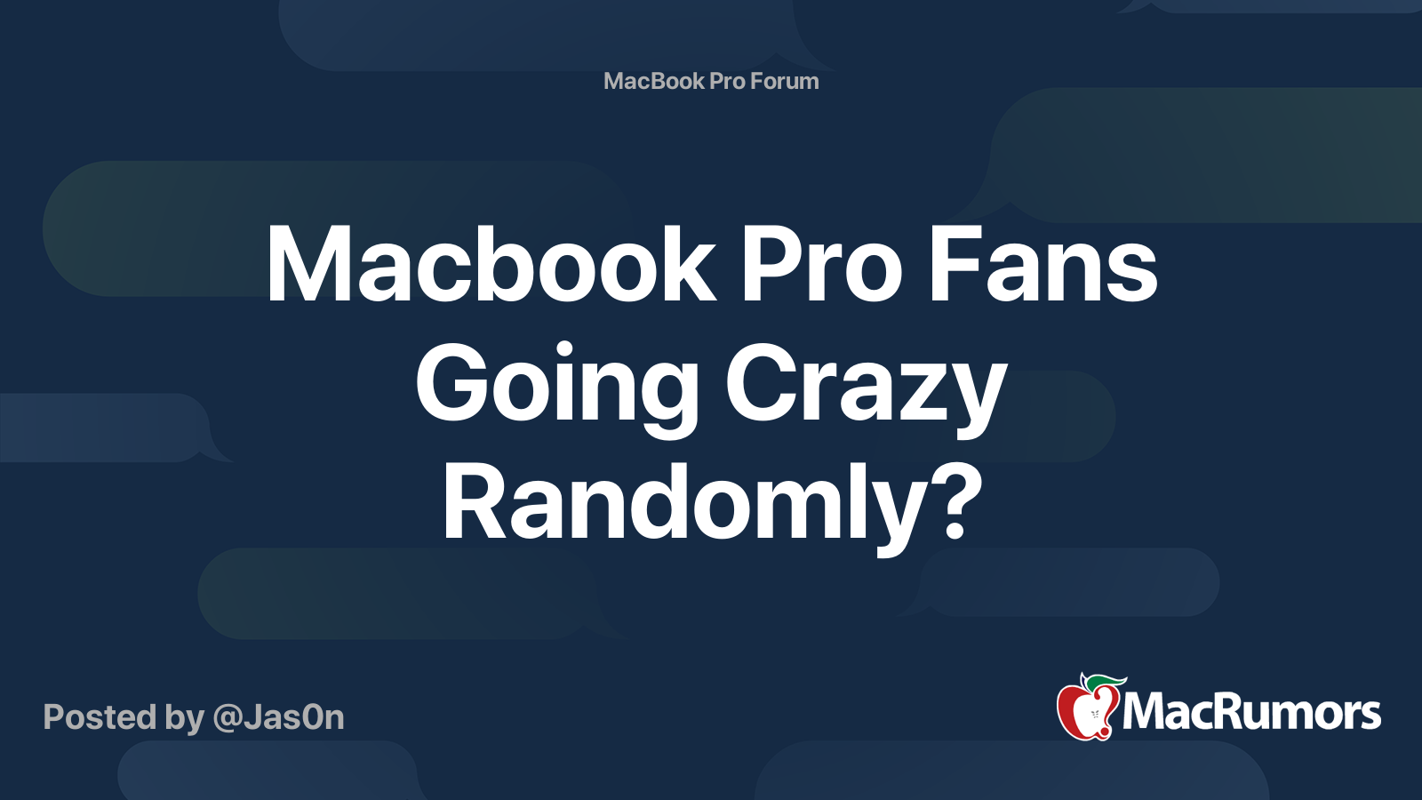 Macbook Pro Fans Going Crazy Randomly? MacRumors Forums