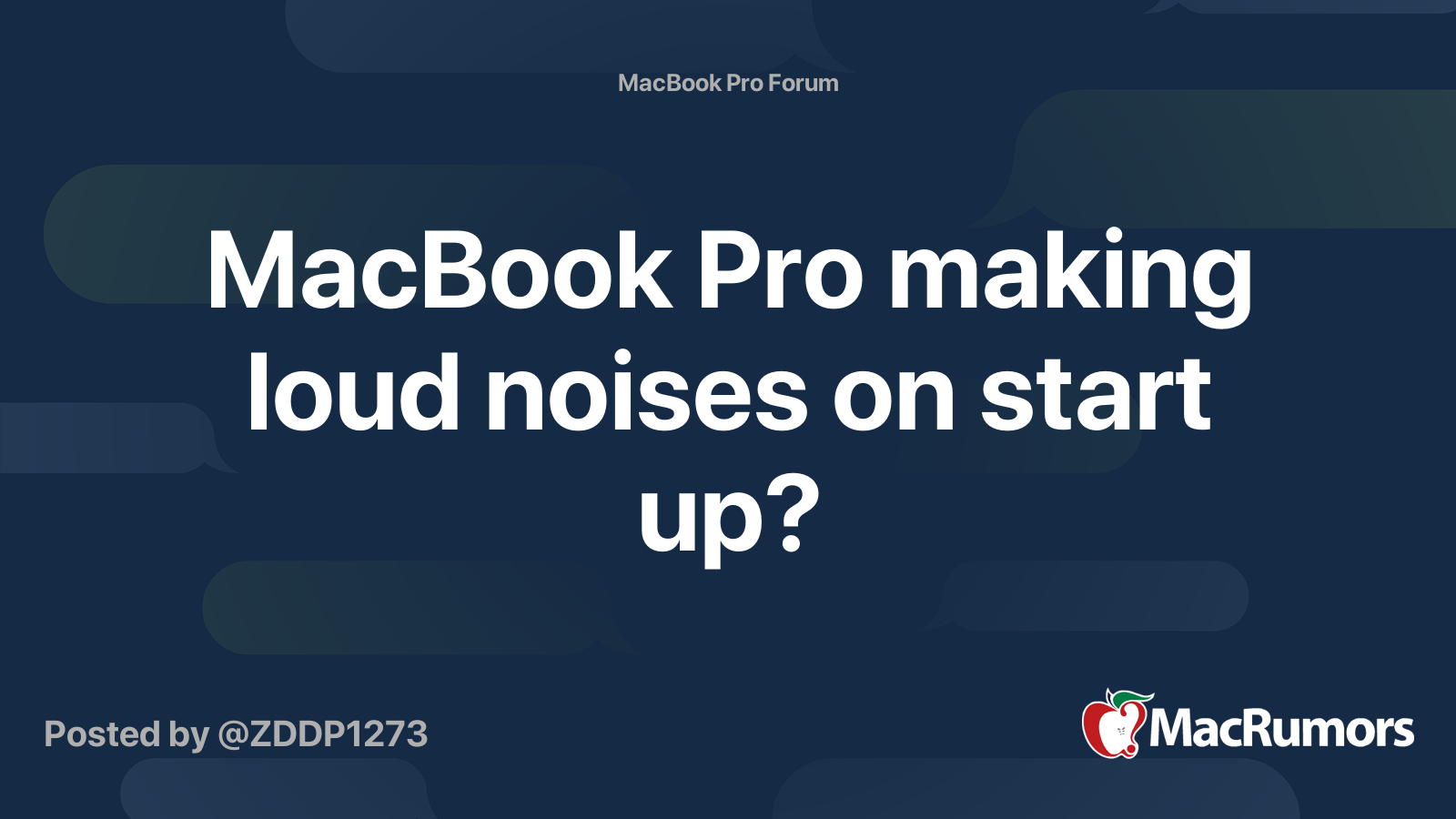 MacBook Pro making loud noises on start up? MacRumors Forums