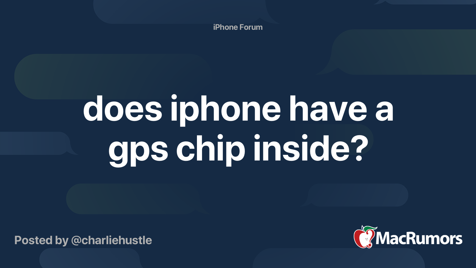 does iphone have a gps chip inside? MacRumors Forums