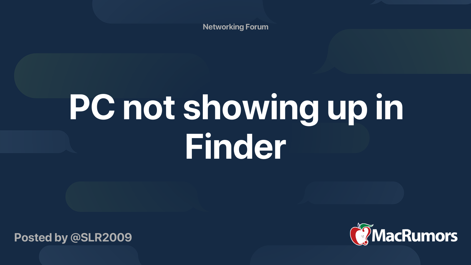 PC not showing up in Finder MacRumors Forums