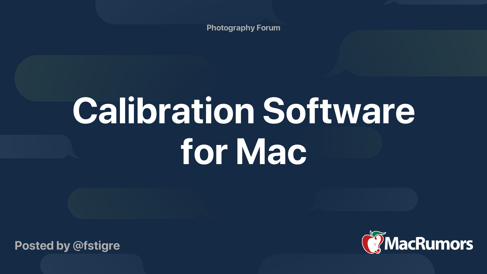 Calibration Software for Mac MacRumors Forums