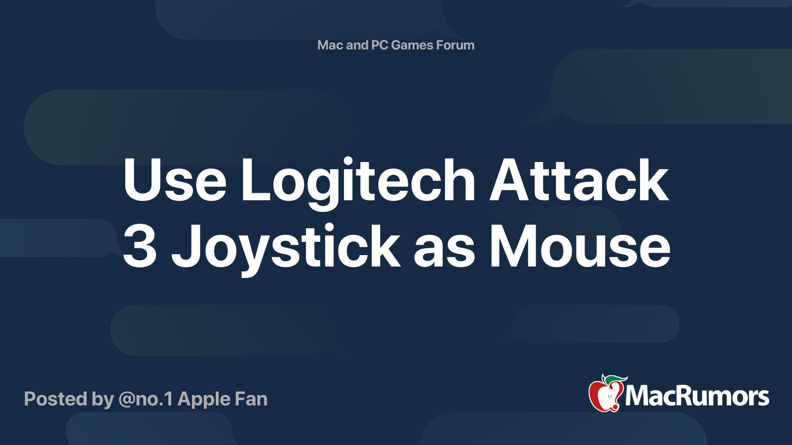 Use Logitech Attack 3 Joystick as Mouse | MacRumors Forums