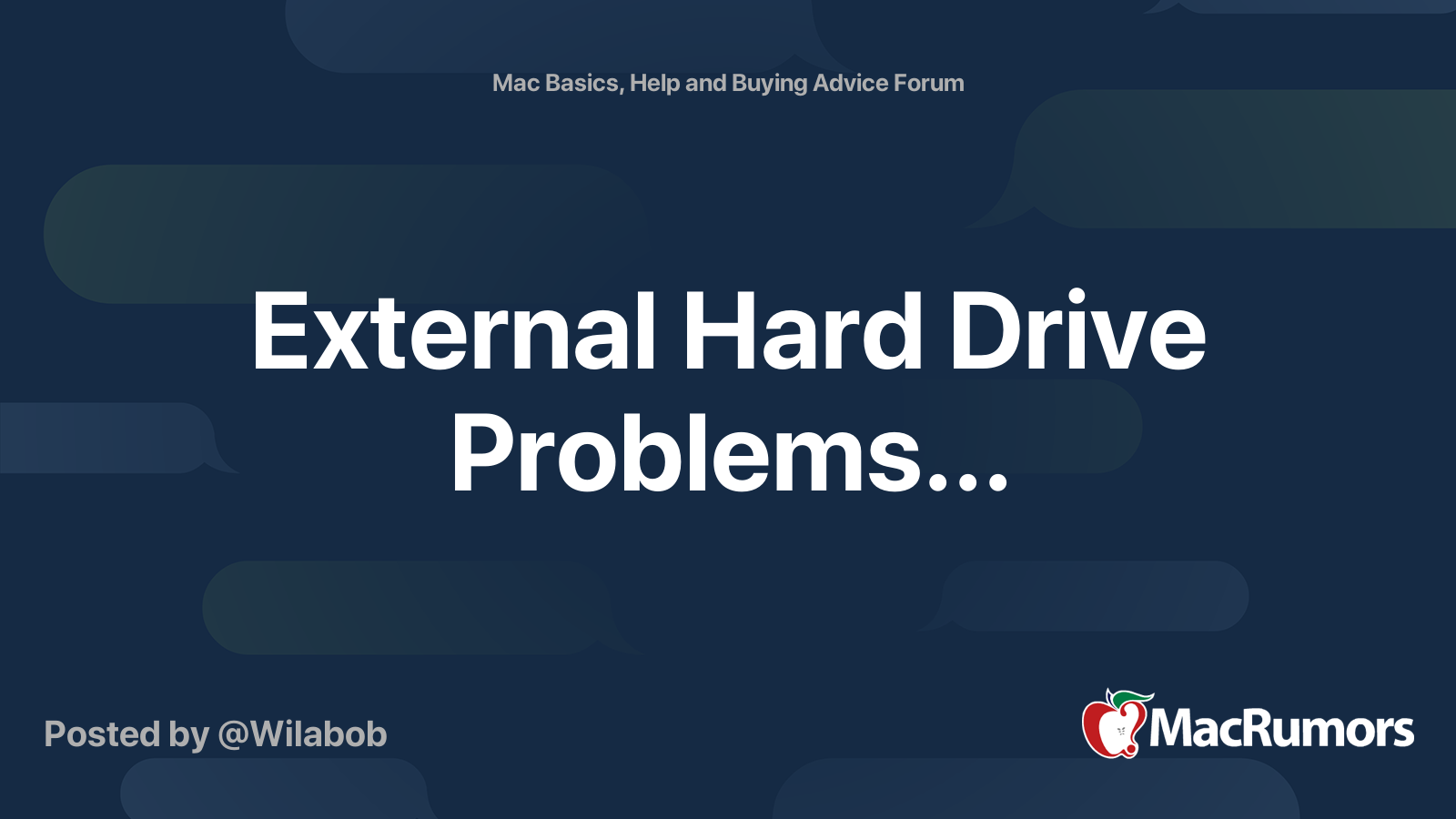 External Hard Drive Problems... | MacRumors Forums