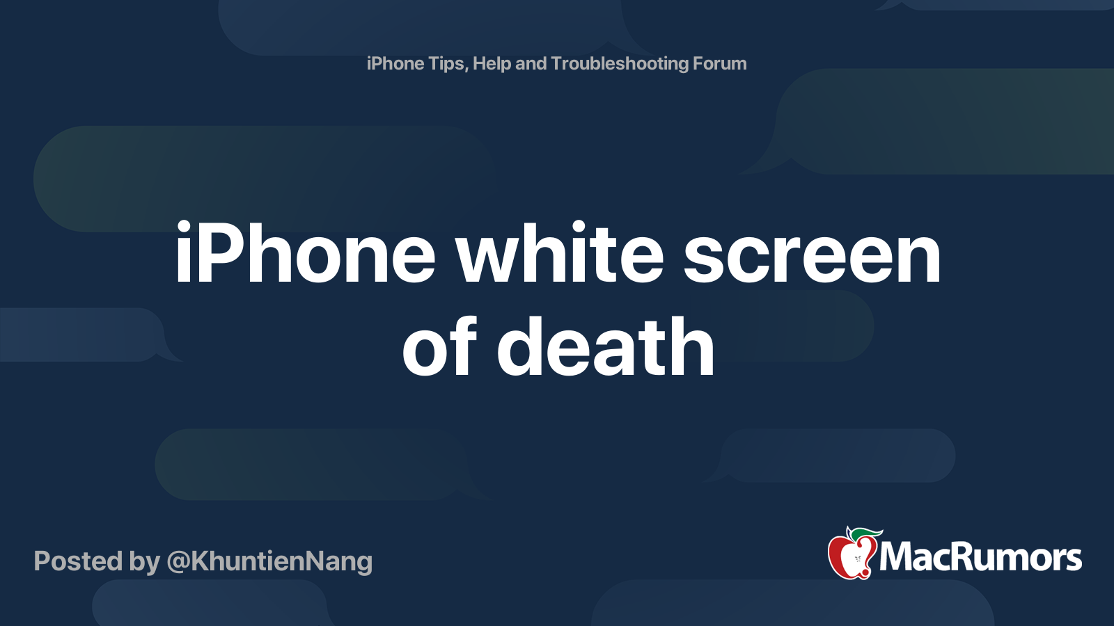 iPhone white screen of death MacRumors Forums