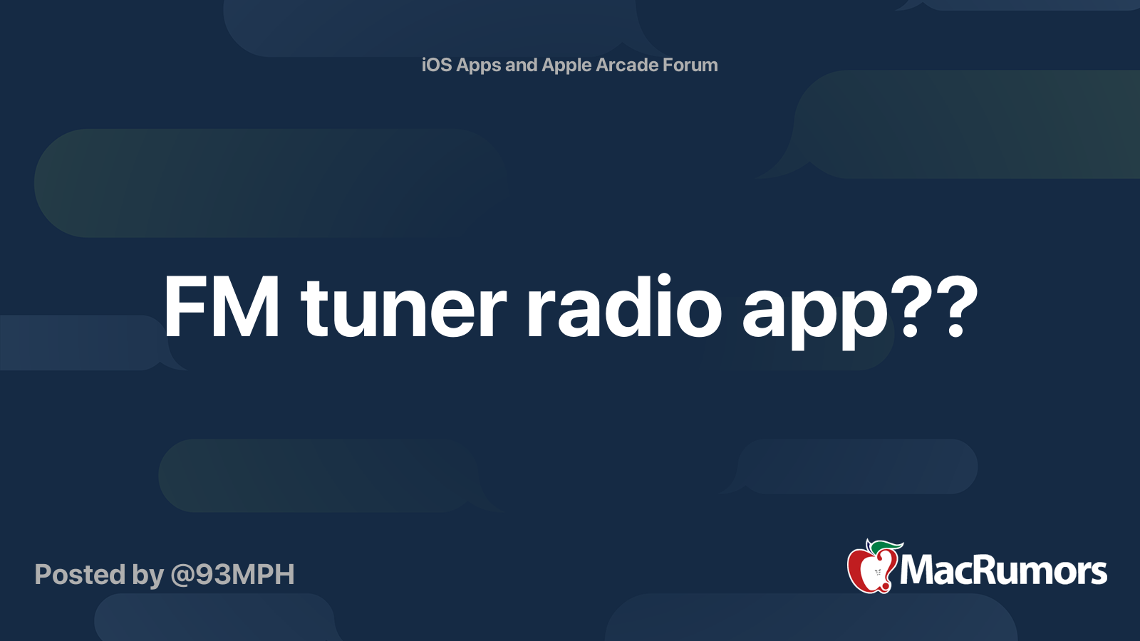FM tuner radio app?? MacRumors Forums