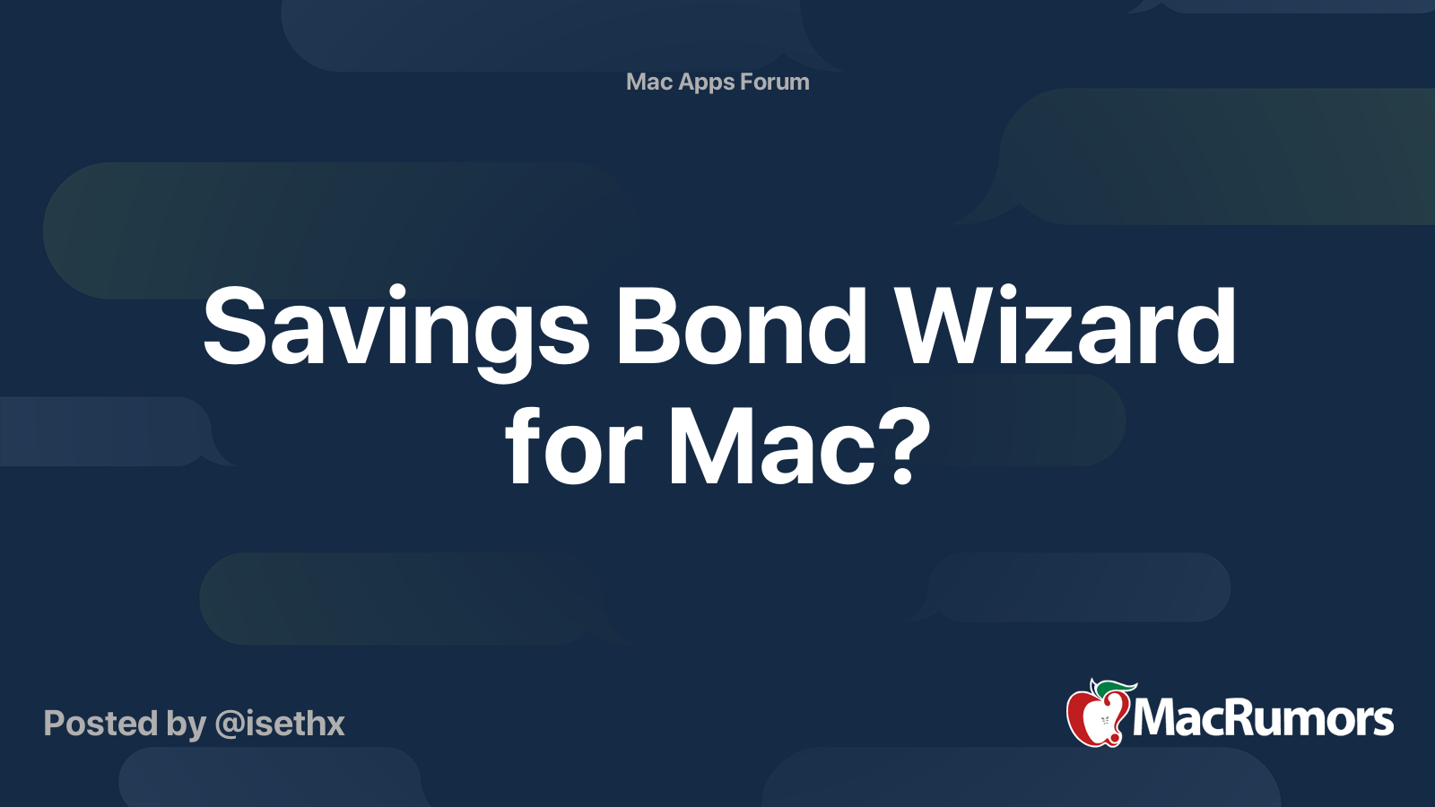 Savings bond wizard for mac macrumors forums
