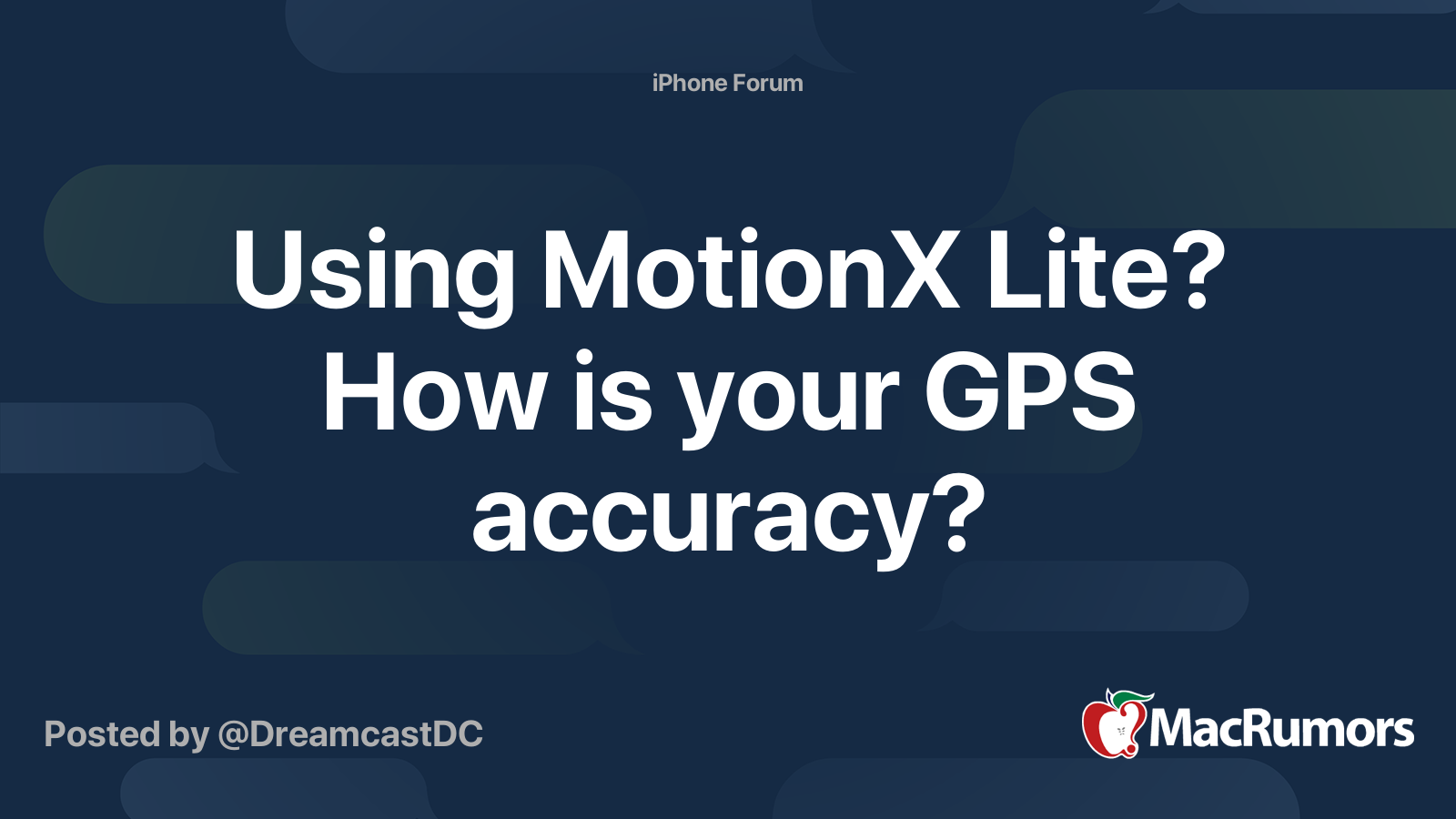 Using MotionX Lite? How is your GPS accuracy? MacRumors Forums