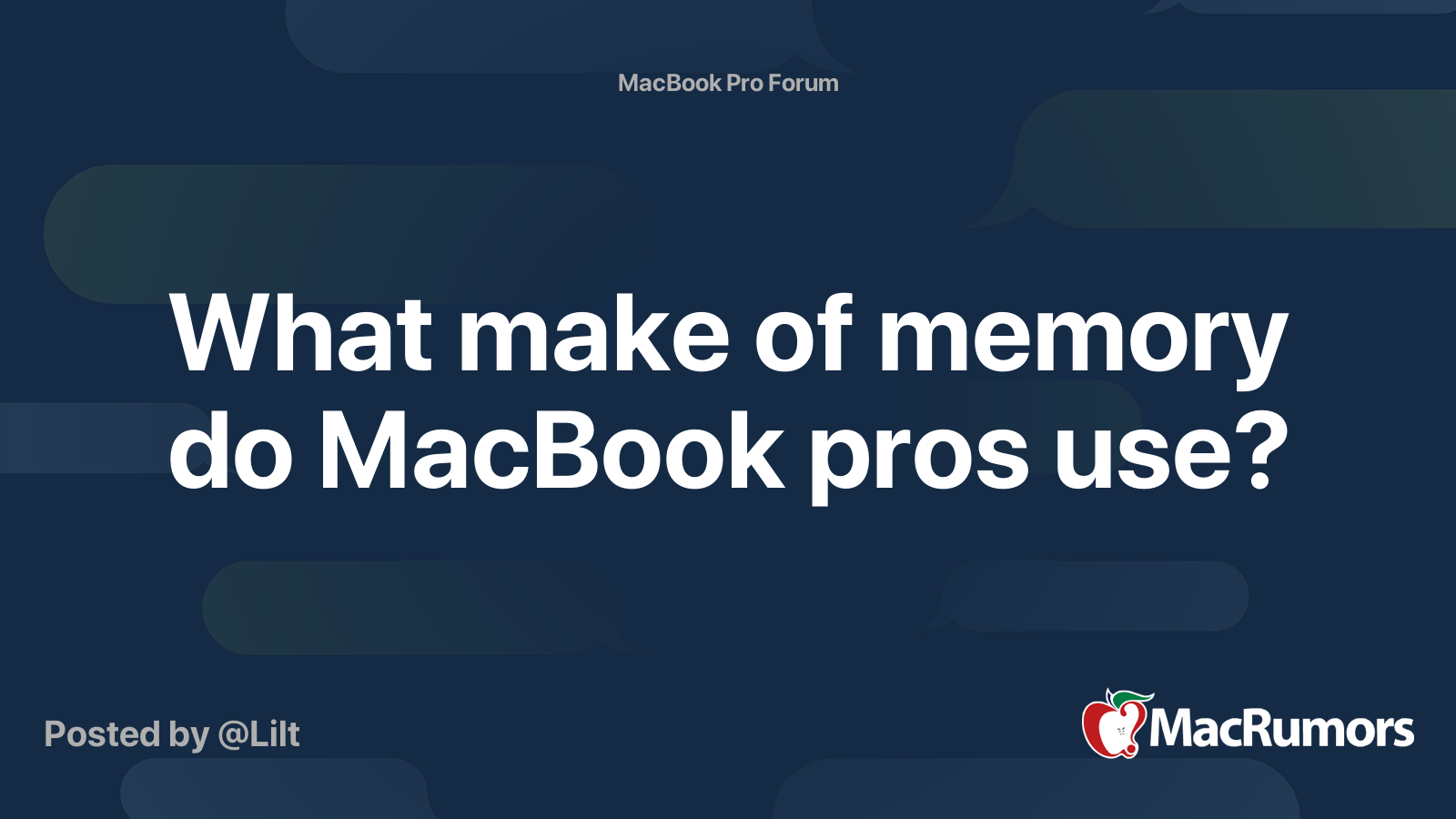 What make of memory do MacBook pros use? MacRumors Forums