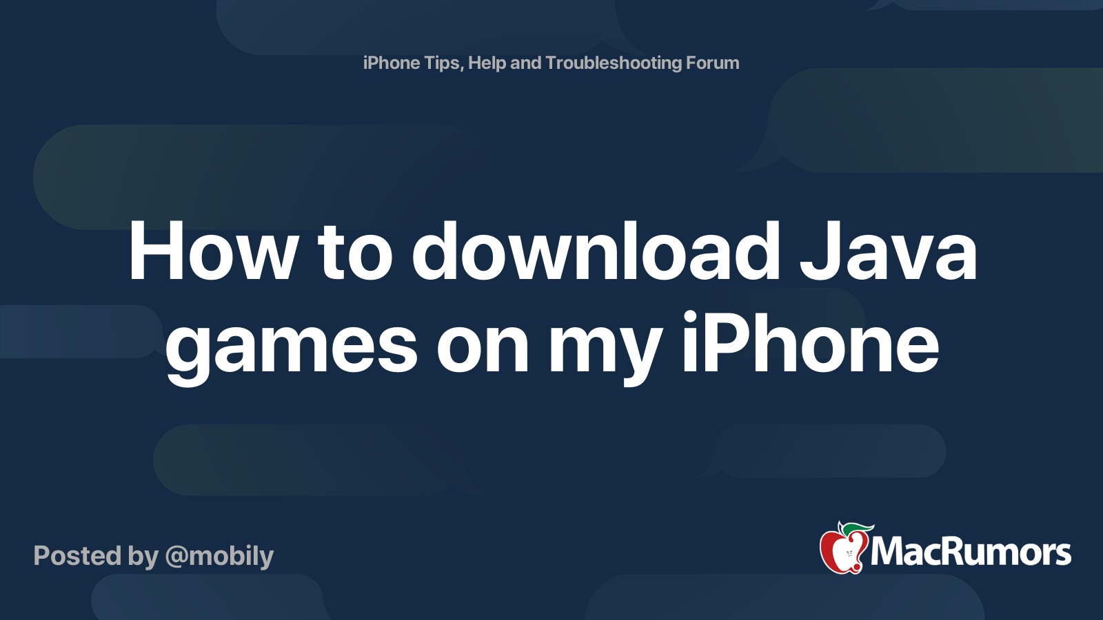 How to download Java games on my iPhone | MacRumors Forums