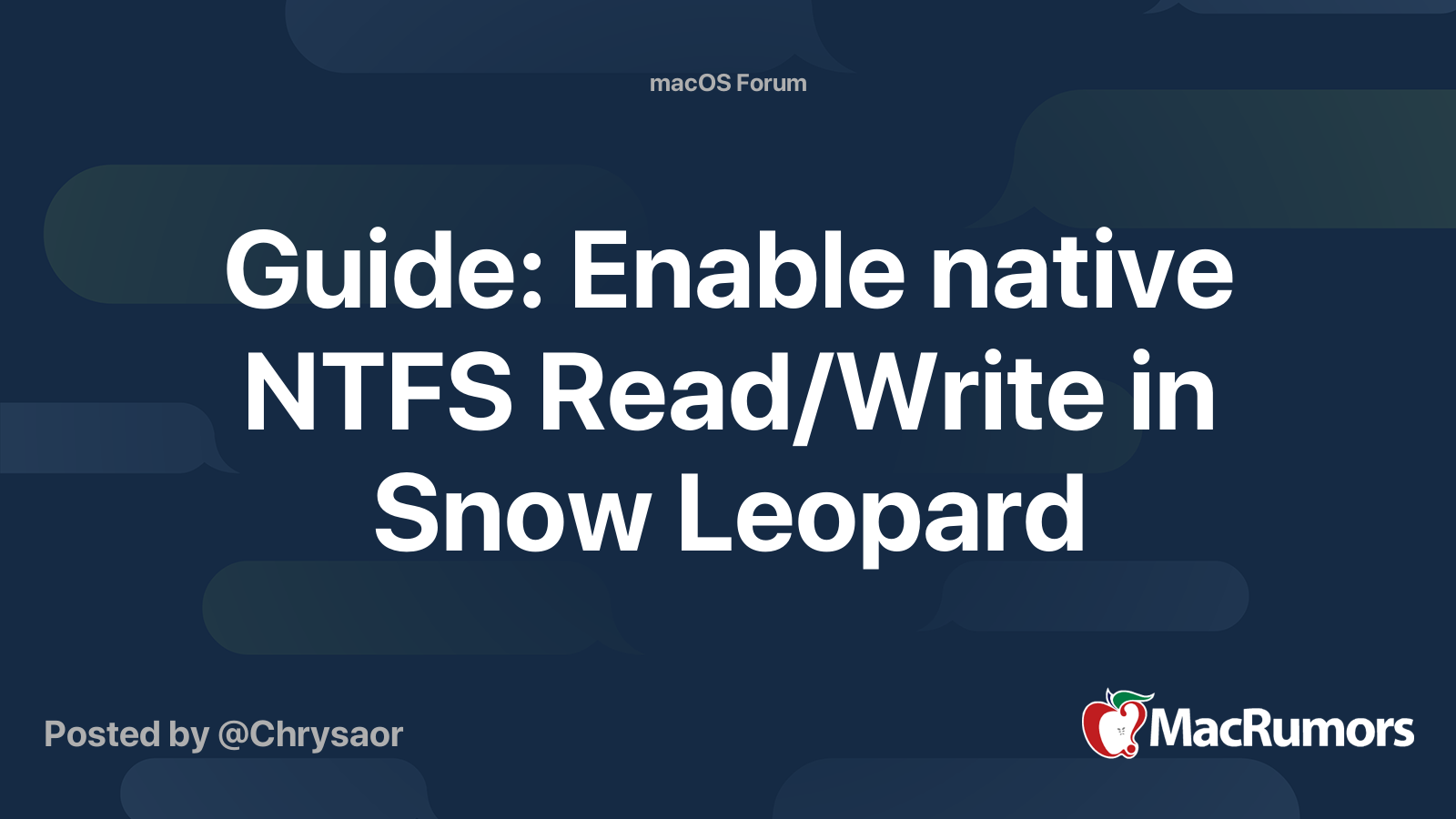 Guide Enable Native Ntfs Read Write In Snow Leopard Macrumors