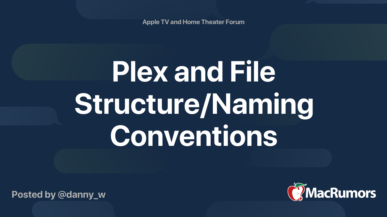 Plex and File Structure/Naming Conventions MacRumors Forums