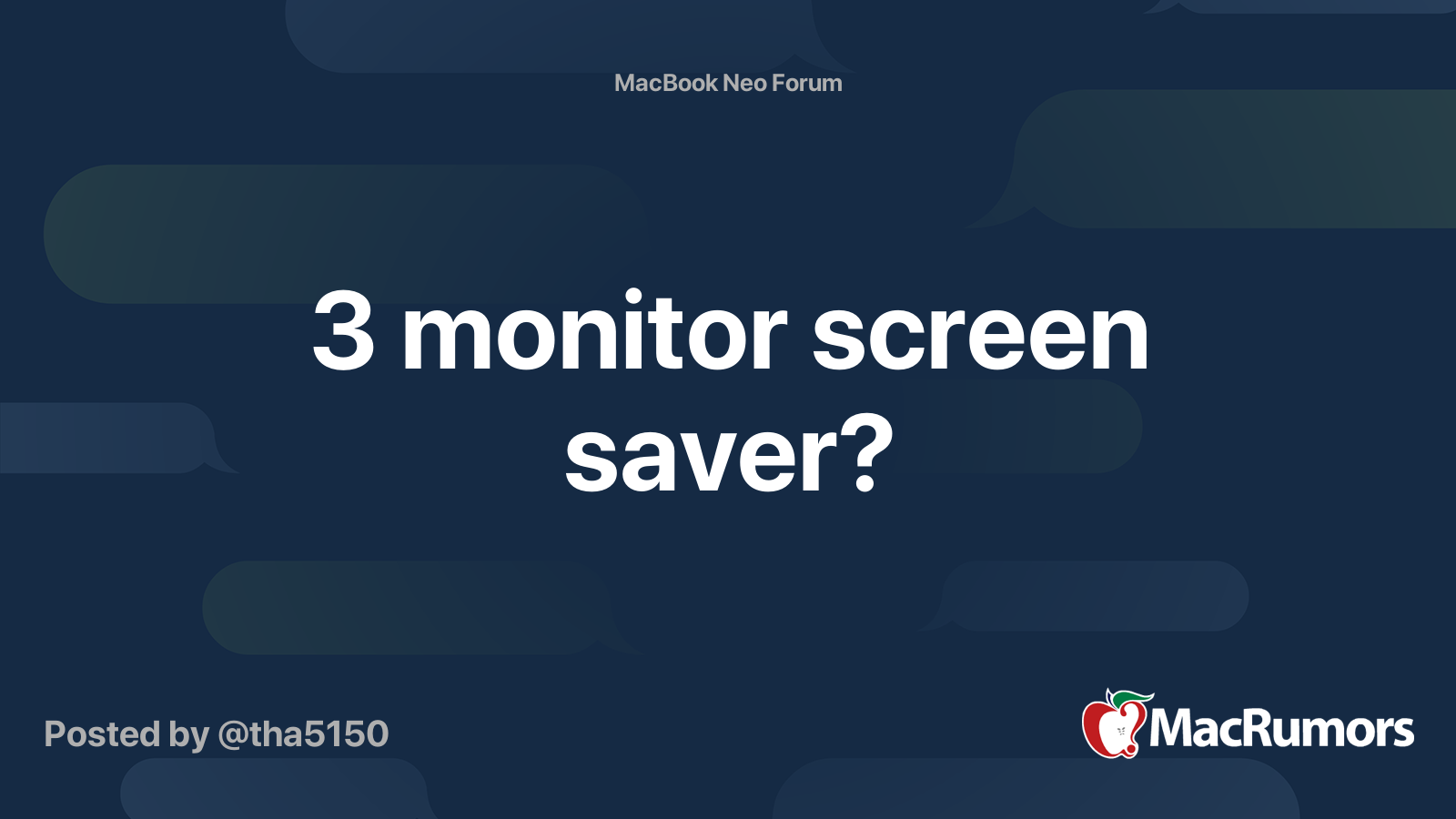 3 monitor screen saver? | MacRumors Forums