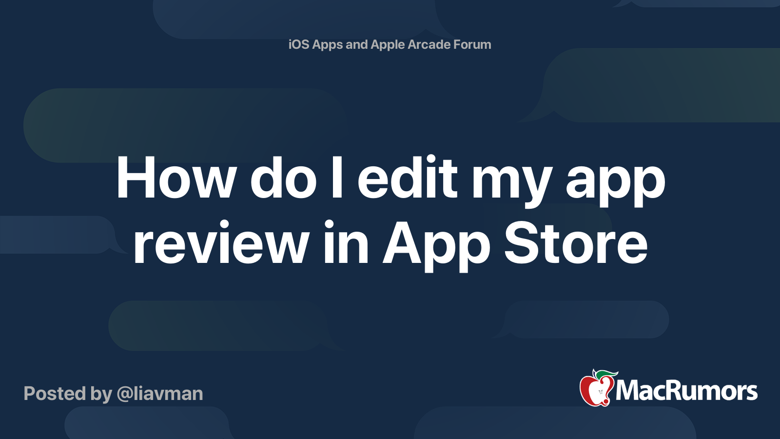 How do I edit my app review in App Store MacRumors Forums