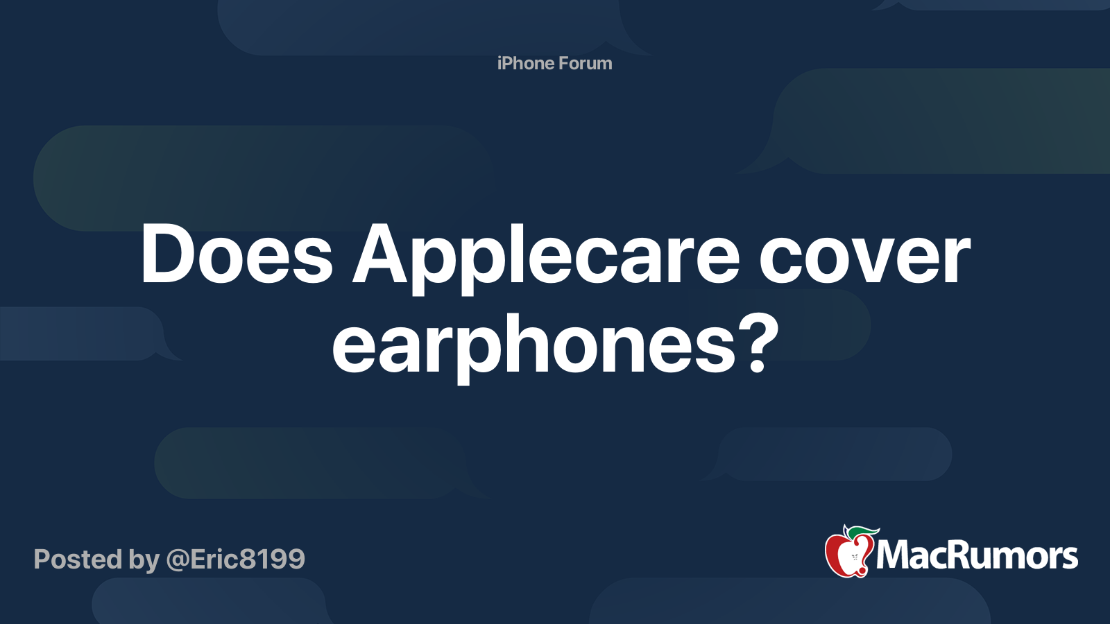 Does Applecare cover earphones? MacRumors Forums