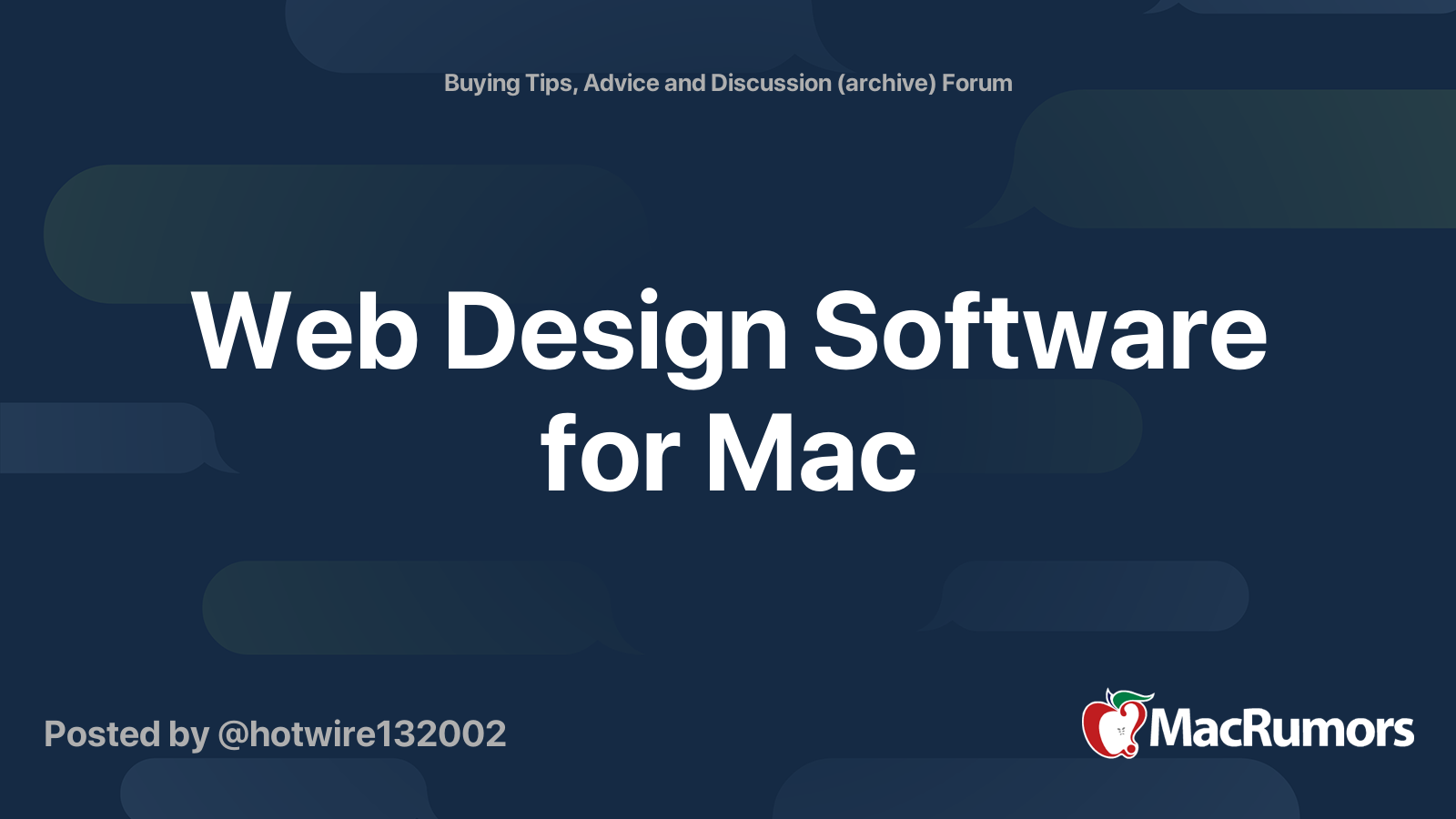 Web design software for mac macrumors forums
