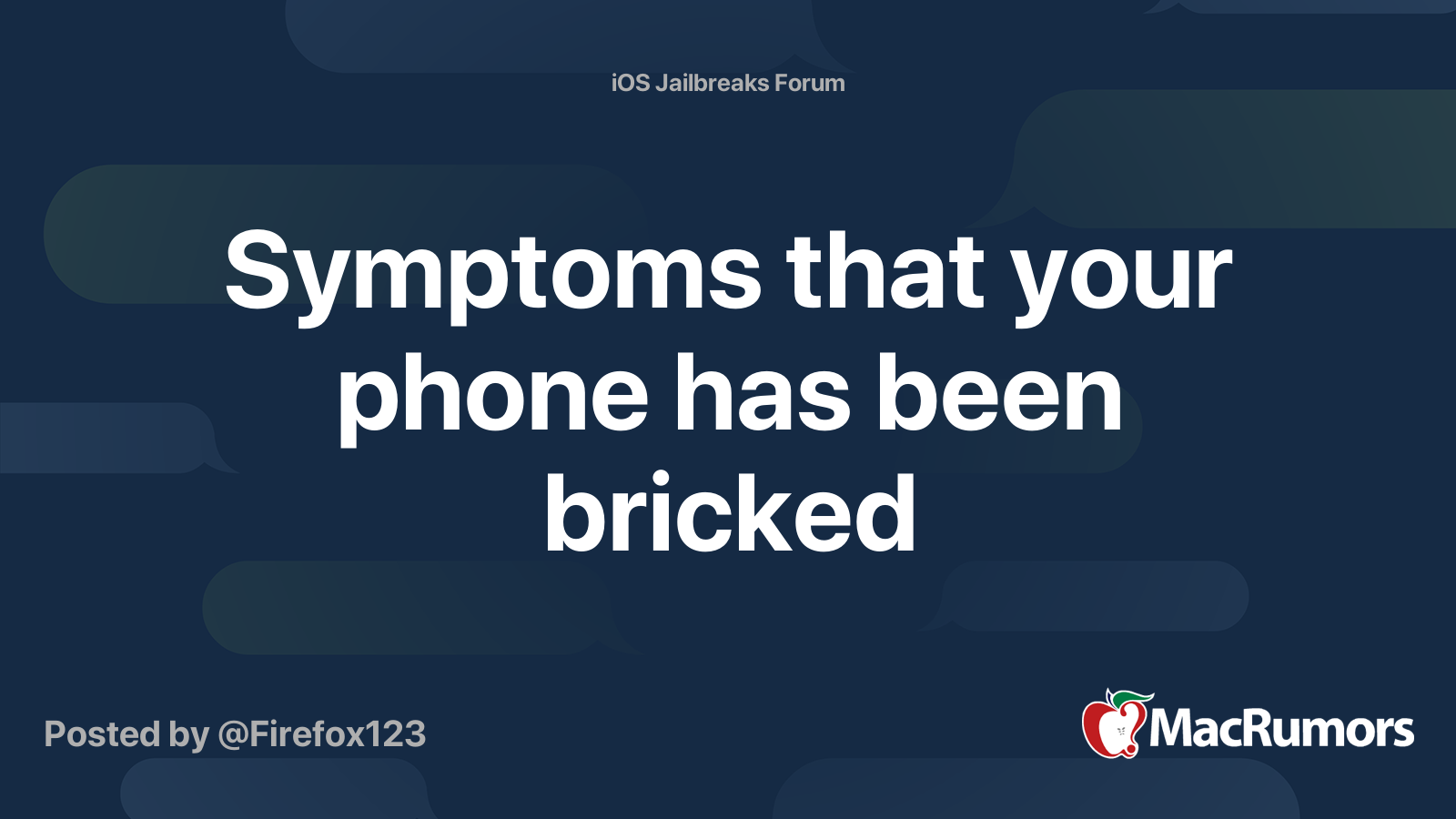 Symptoms that your phone has been bricked MacRumors Forums