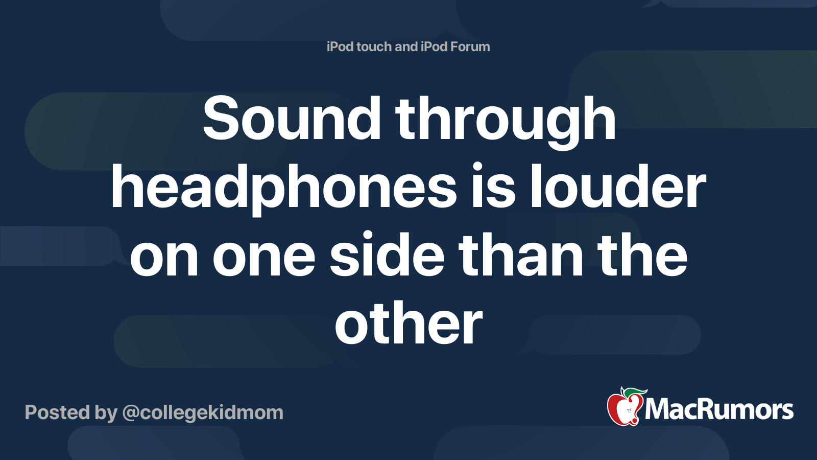Sound through headphones is louder on one side than the other