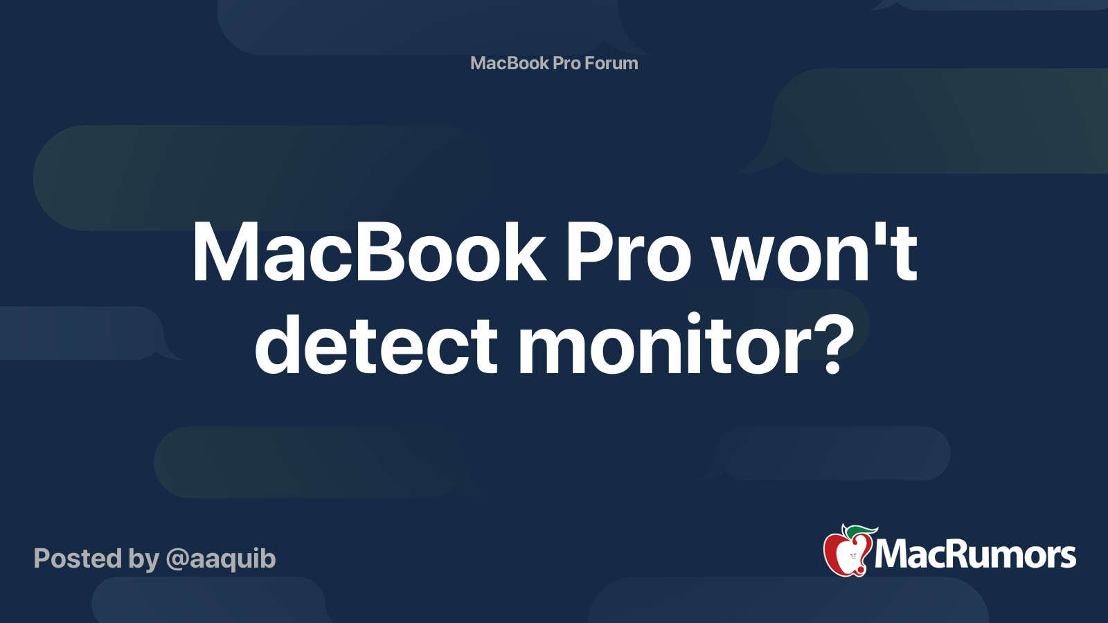 Wont Detect Monitor