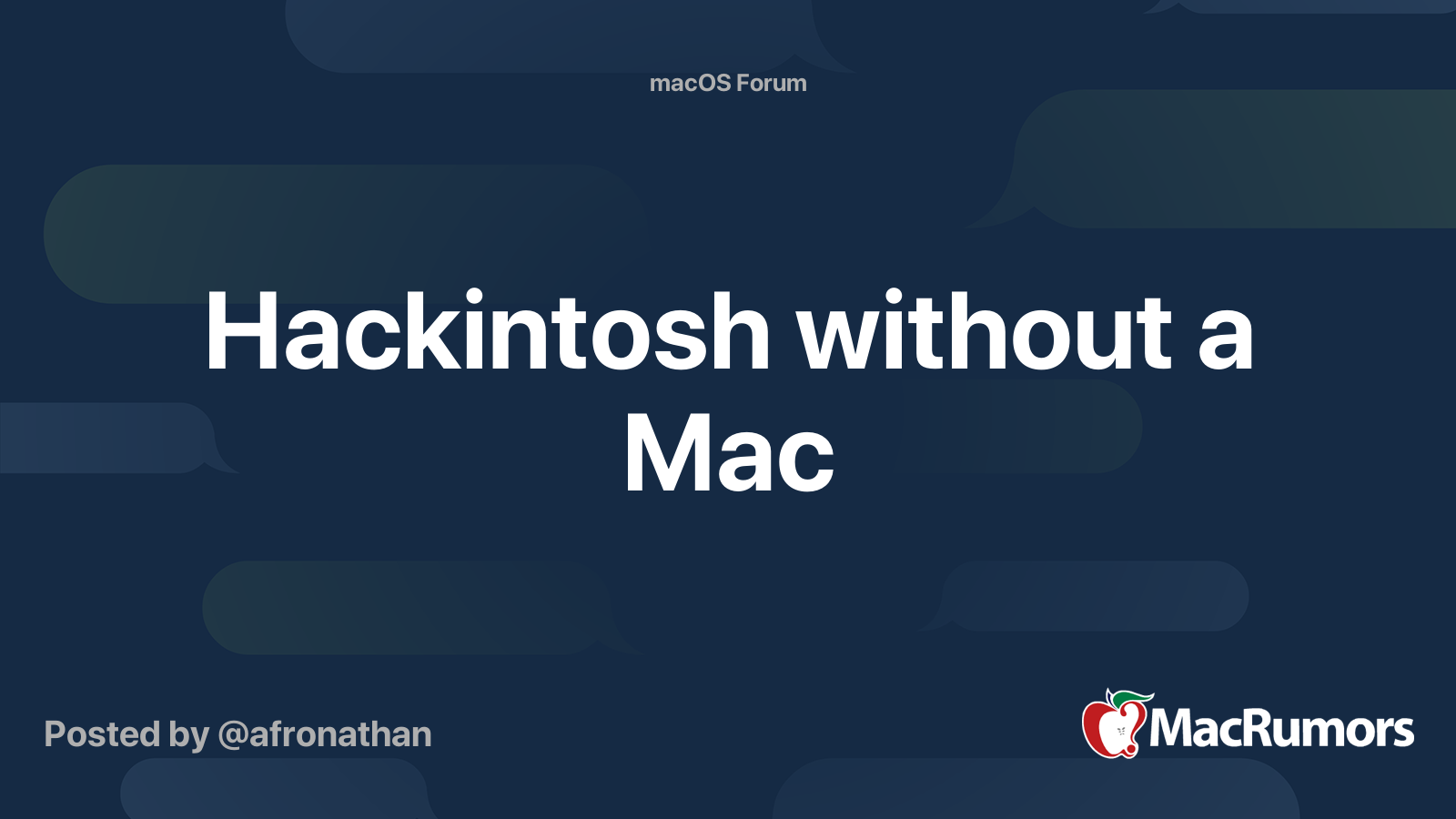 Hackintosh without a Mac | MacRumors Forums