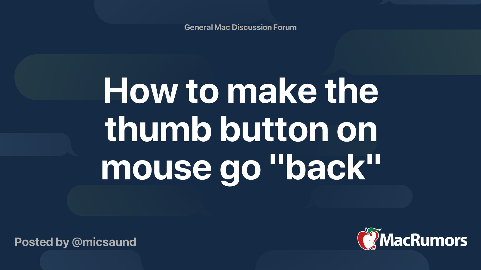 How to make the thumb button on mouse go 