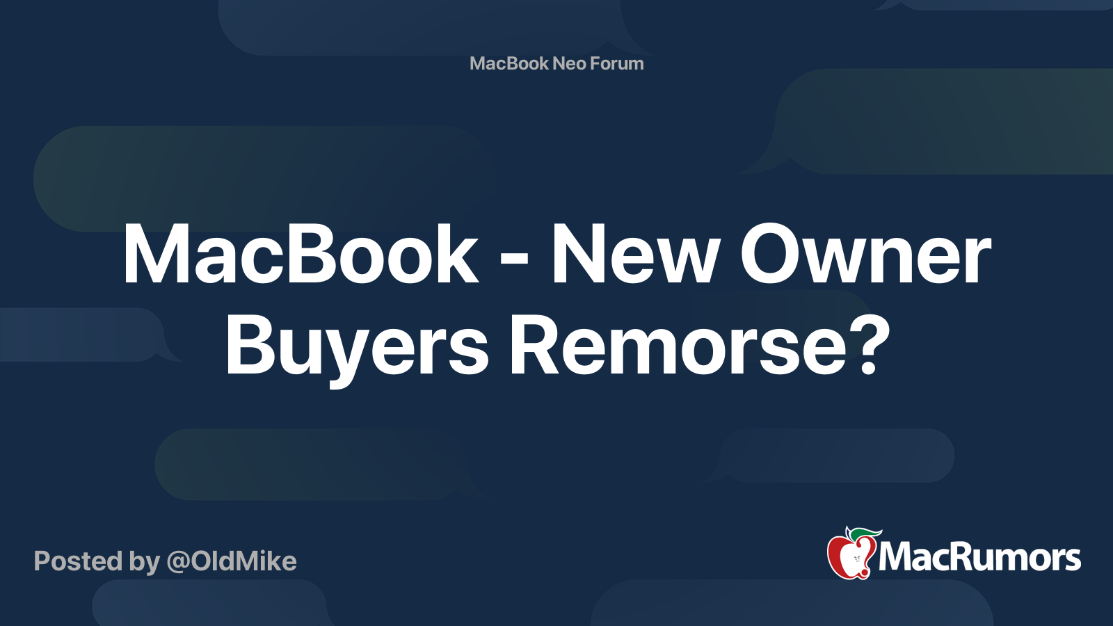 MacBook - New Owner Buyers Remorse? | MacRumors Forums