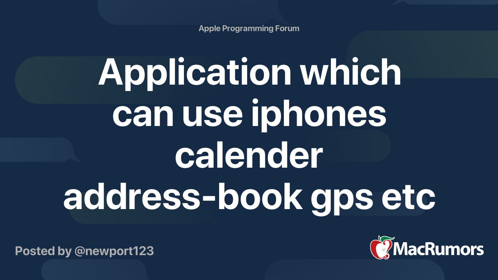 Application which can use iphones calender addressbook gps etc