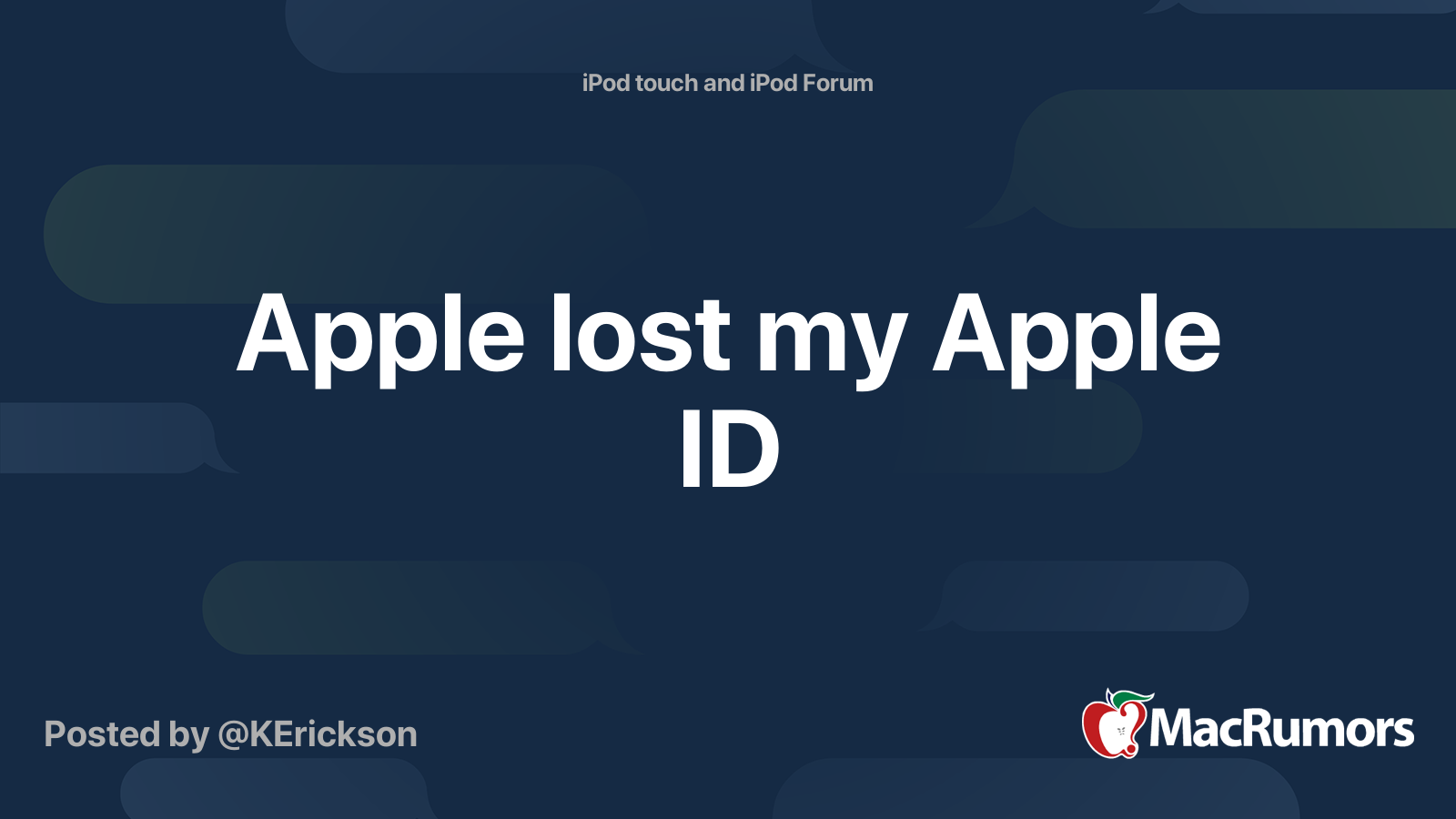 Apple lost my Apple ID | MacRumors Forums