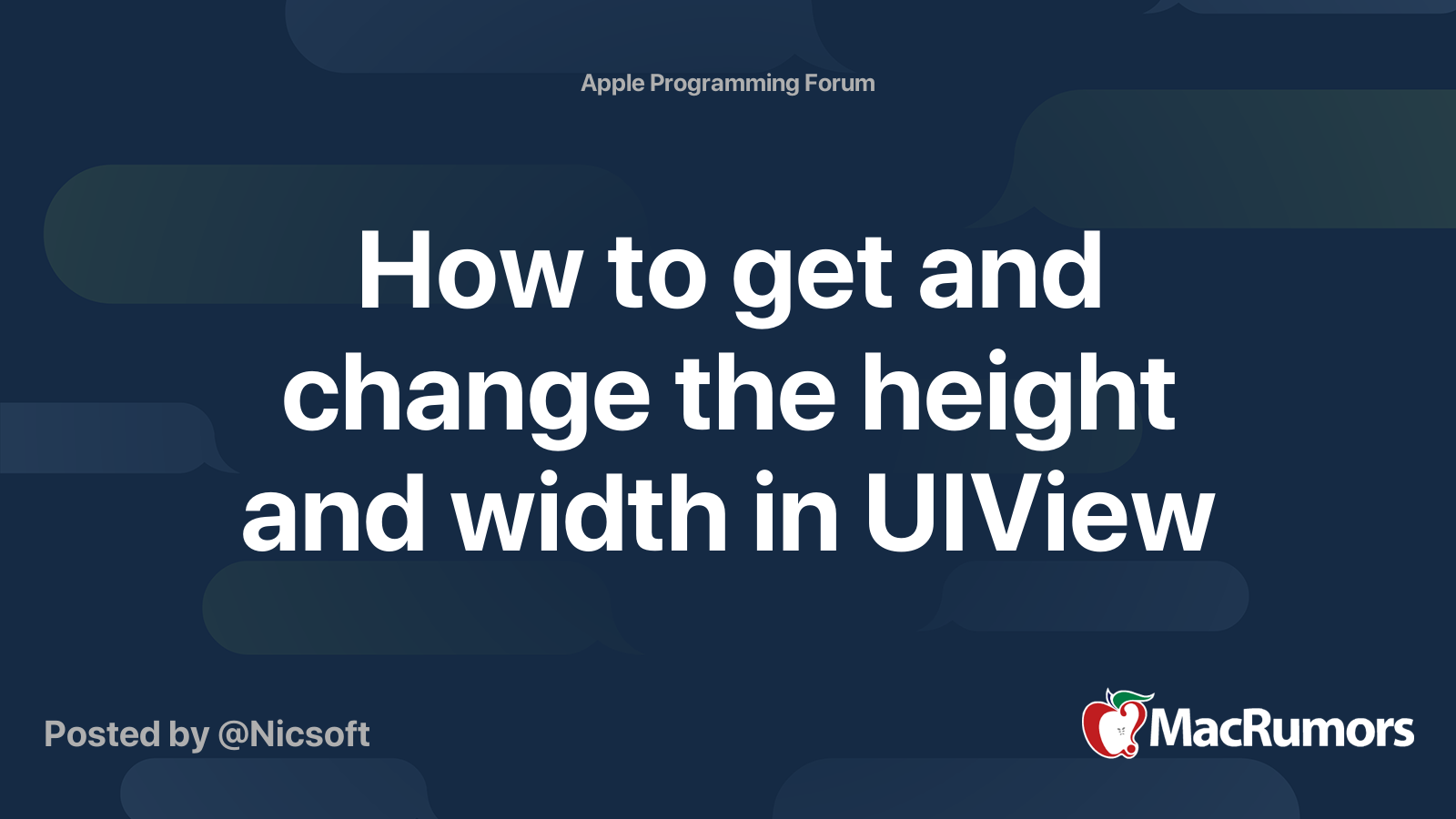 How To Get And Change The Height And Width In UIView MacRumors Forums