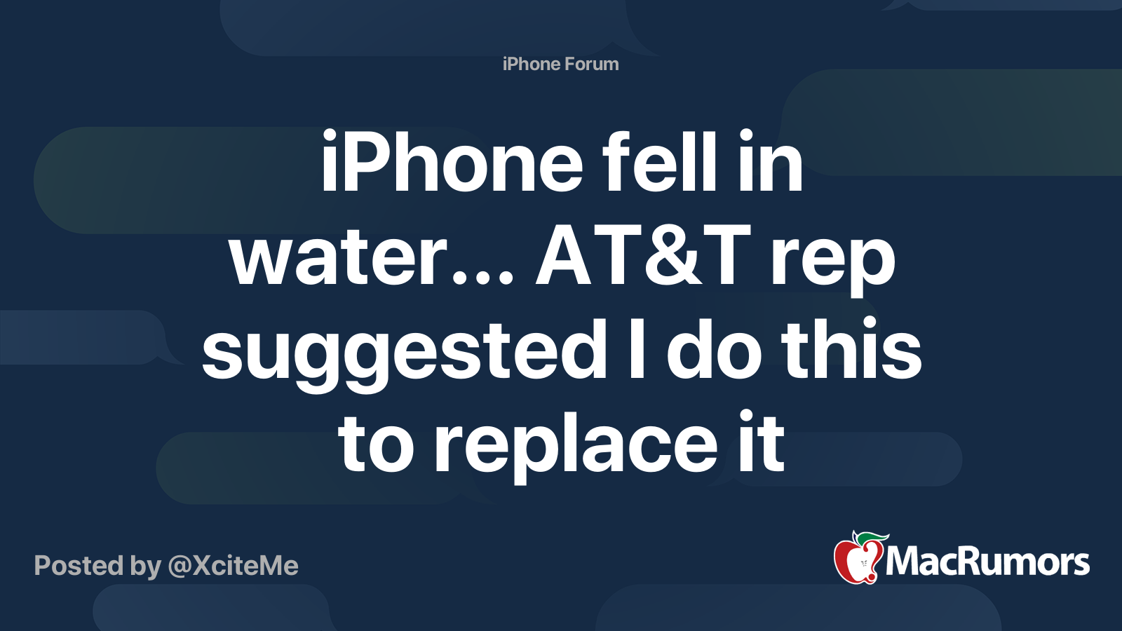 iPhone fell in water... AT&T rep suggested I do this to replace it