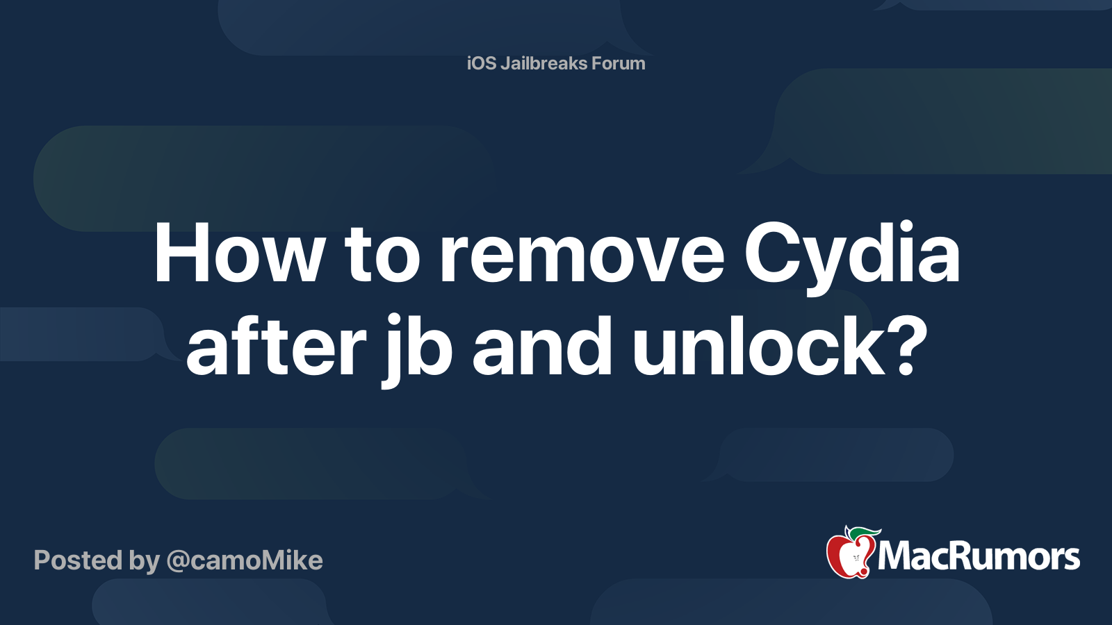 How To Remove Cydia After Jb And Unlock Macrumors Forums