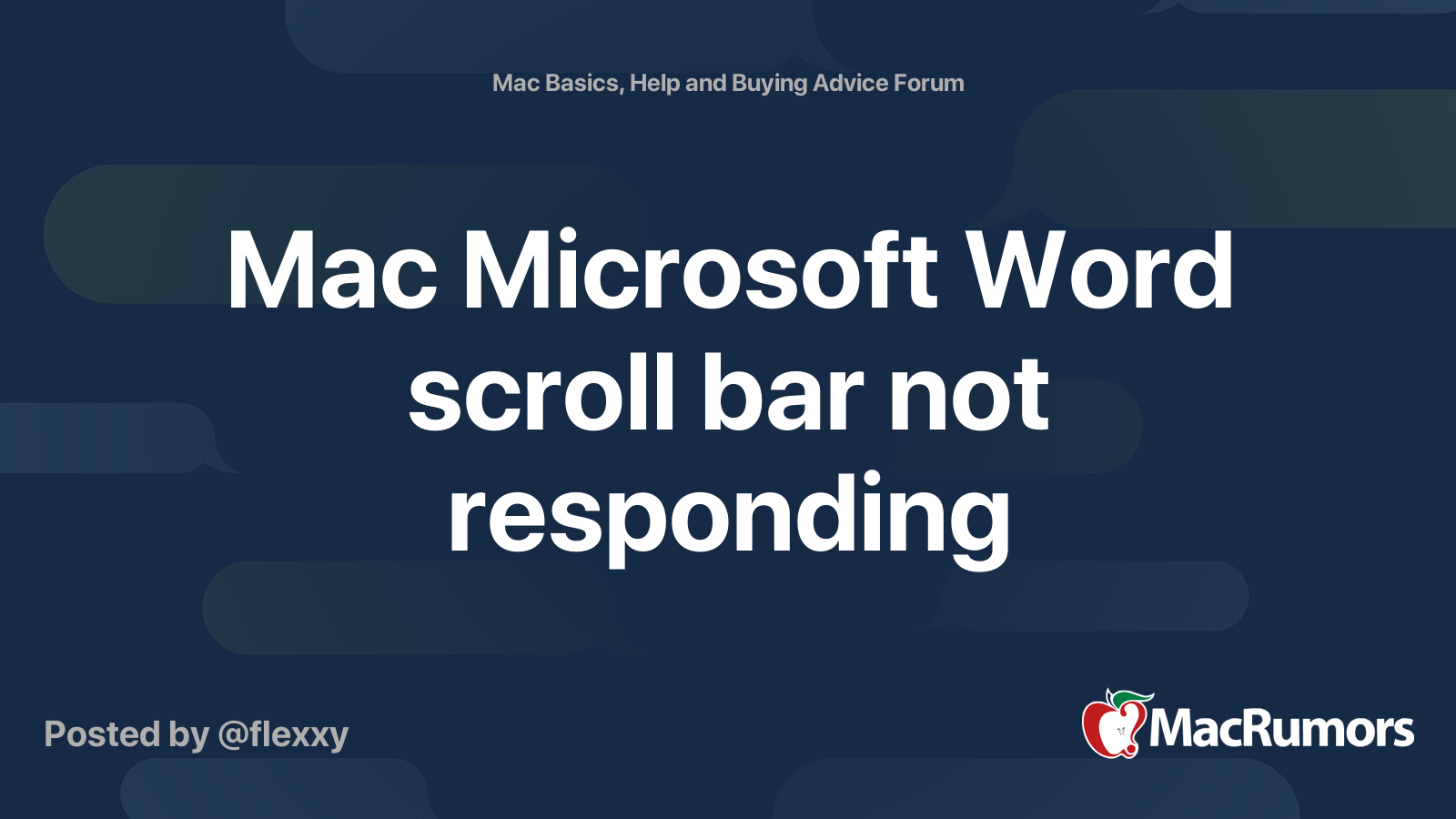 Mac Microsoft Word scroll bar not responding MacRumors Forums
