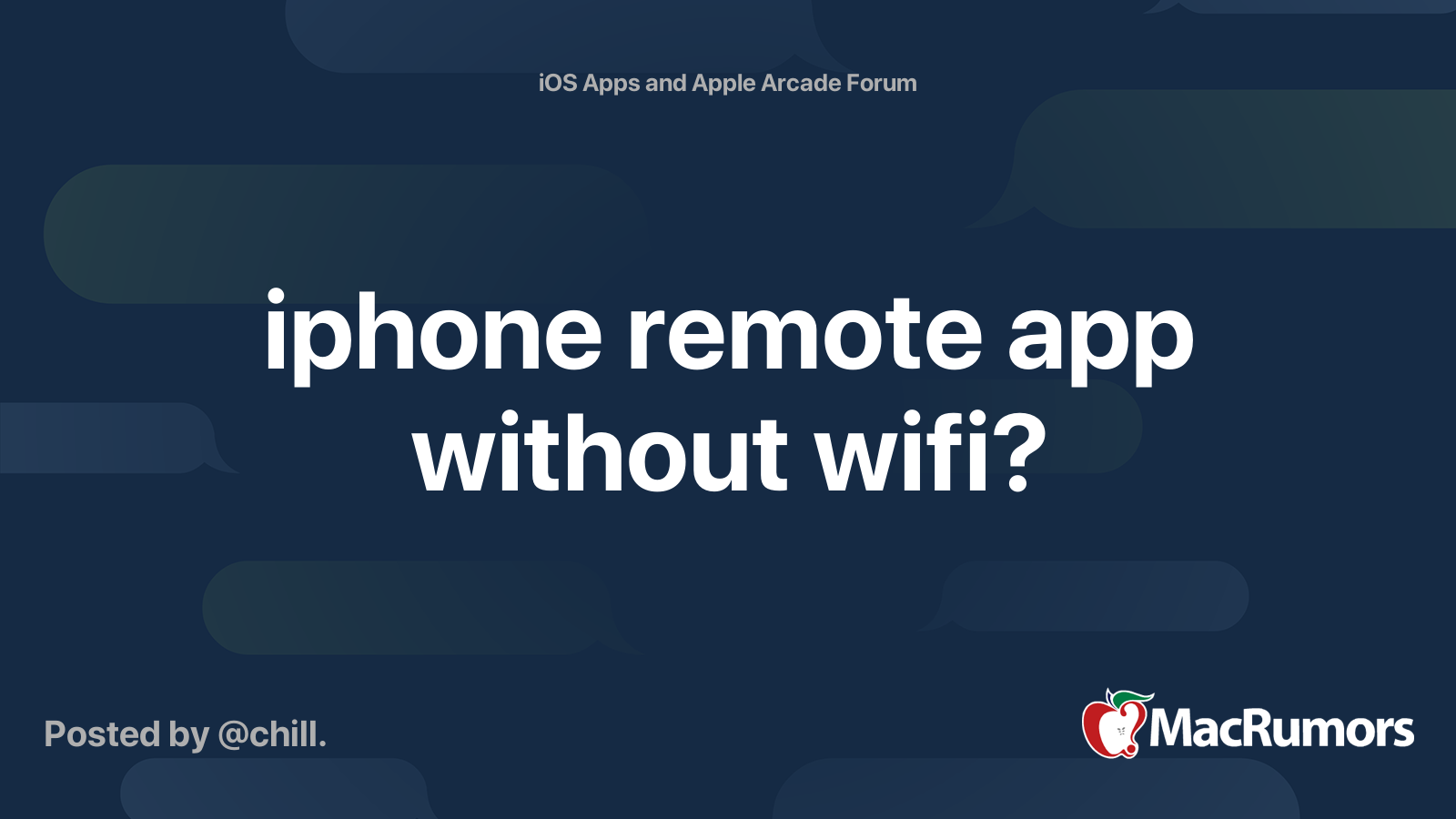 iphone remote app without wifi? MacRumors Forums