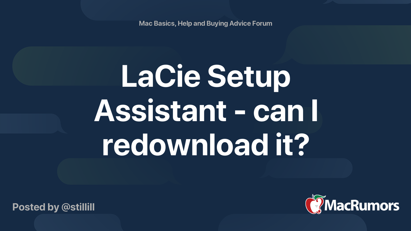 LaCie Setup Assistant can I redownload it? MacRumors Forums