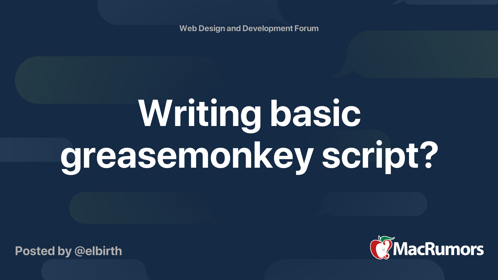 Writing basic greasemonkey script?  MacRumors Forums