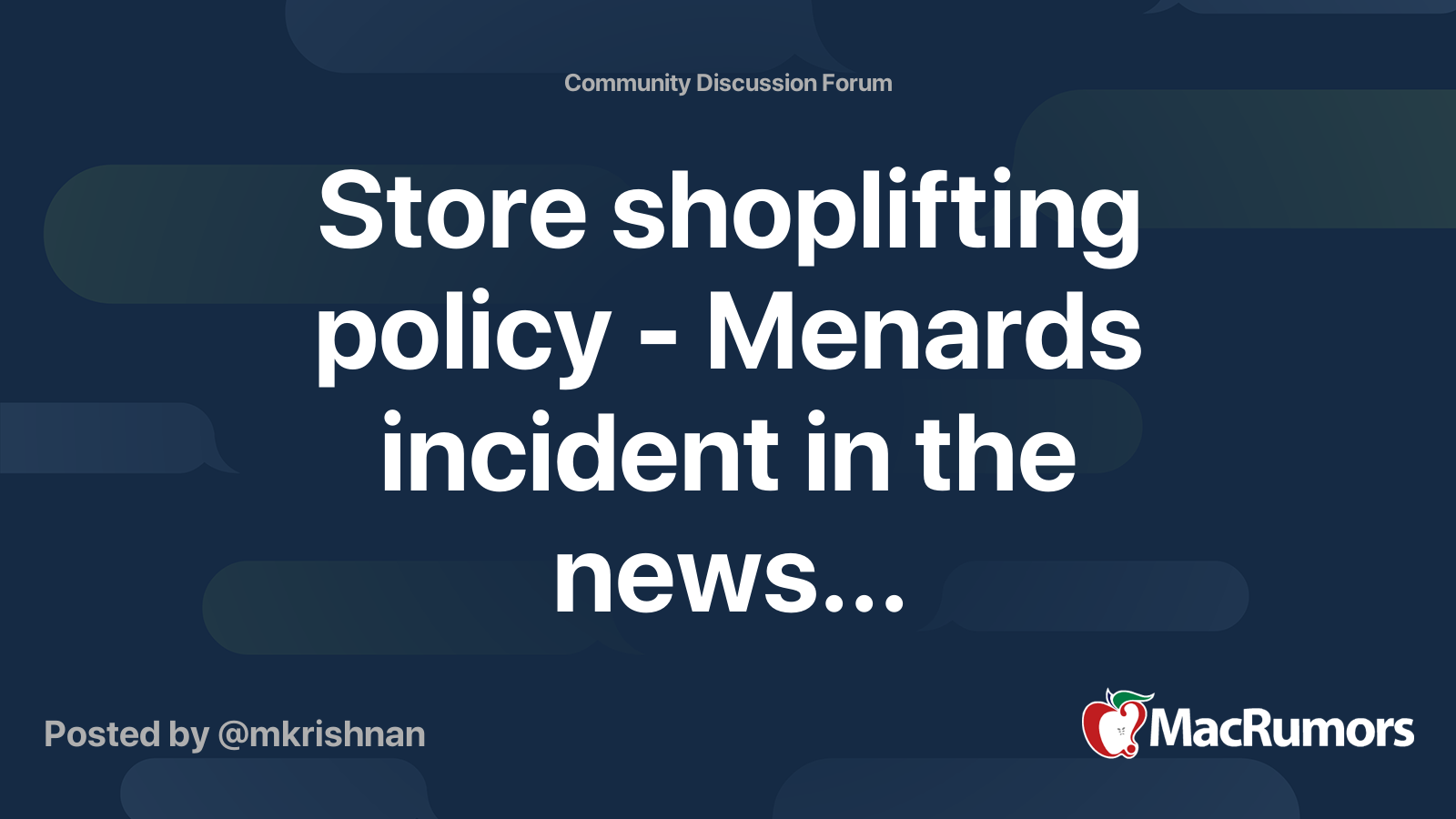 Store shoplifting policy Menards incident in the news... MacRumors