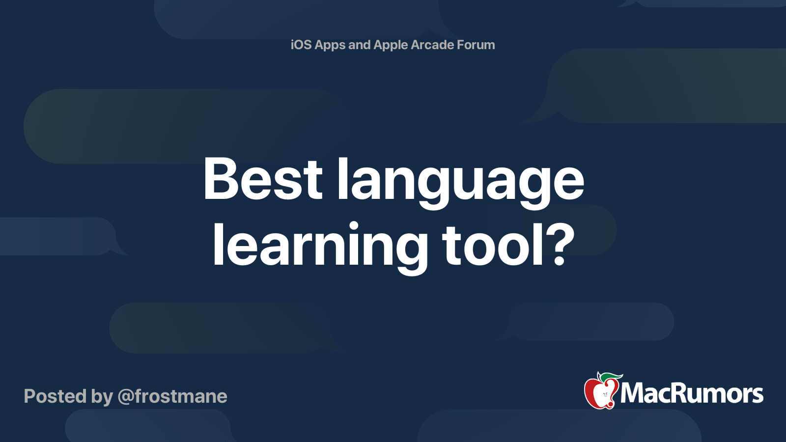 Best language learning tool? MacRumors Forums