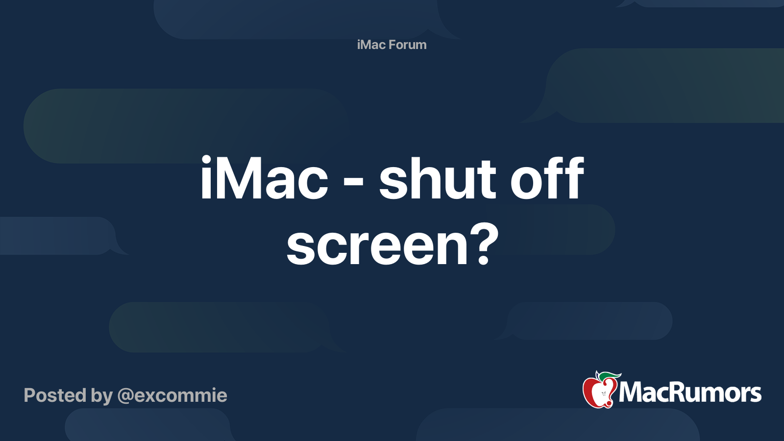 как выключить экран на imac