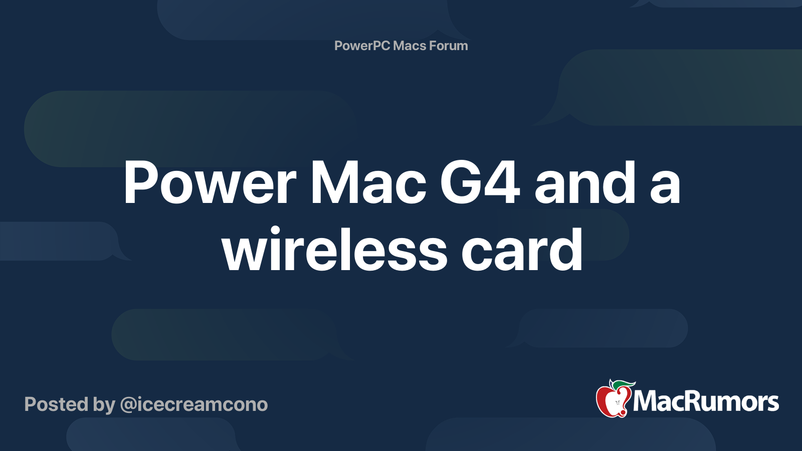 Power Mac G4 and a wireless card MacRumors Forums