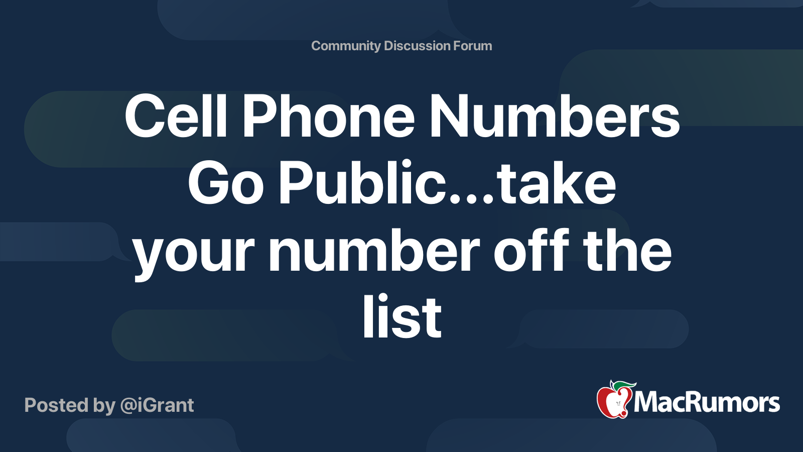 Cell Phone Numbers Go Public...take your number off the list