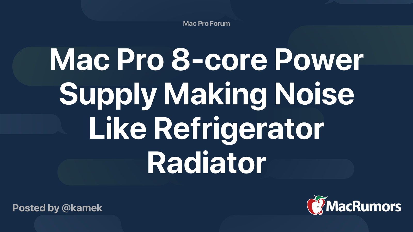 Mac pro 8 core power supply making noise like refrigerator radiator