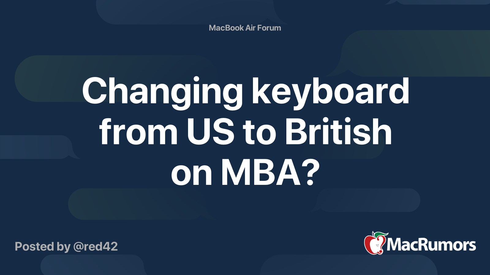 Changing Keyboard From Us To British On Mba Macrumors Forums