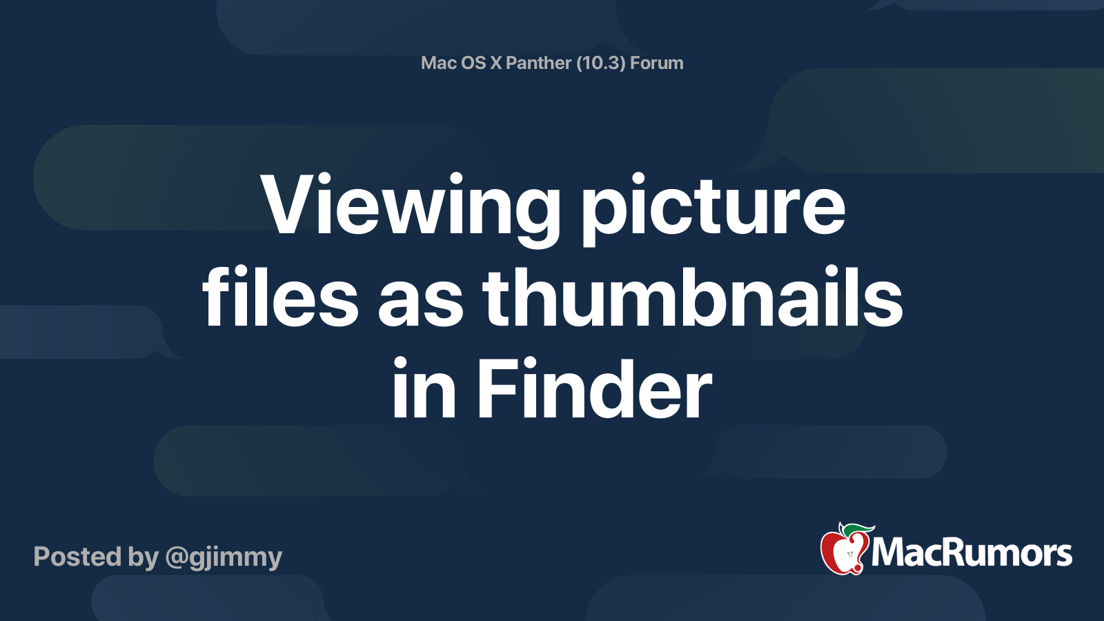 Viewing picture files as thumbnails in Finder | MacRumors Forums
